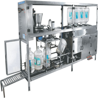 200 JPH Mineral Water JAR Rinsing Filling & Capping Machine